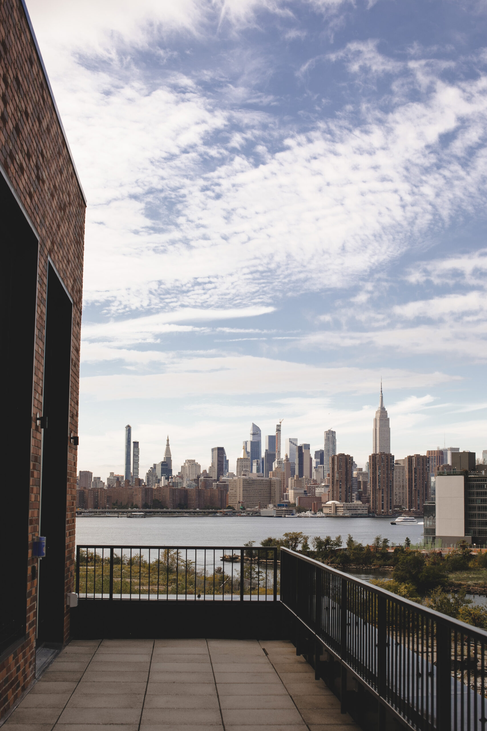 Rooftop deck with skyline views at Mindspace Williamsburg