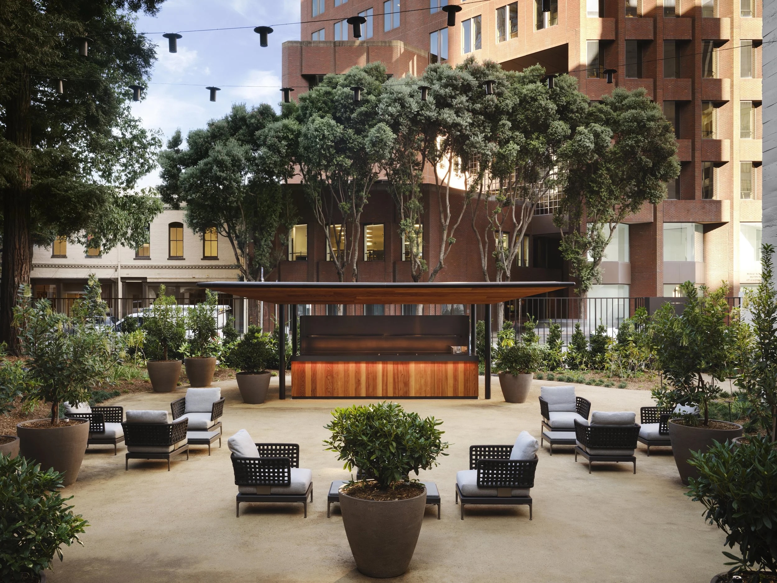 Outdoor courtyard seating